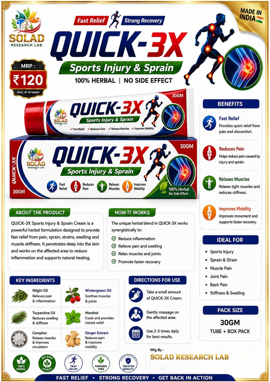 QUICK-3X Sports Injury & Sprain